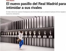 底蕴这一块！为震慑对手，皇马在进伯纳乌通道中展示15座欧冠(guān)奖杯